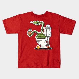 Snake on the Toilet Kids T-Shirt